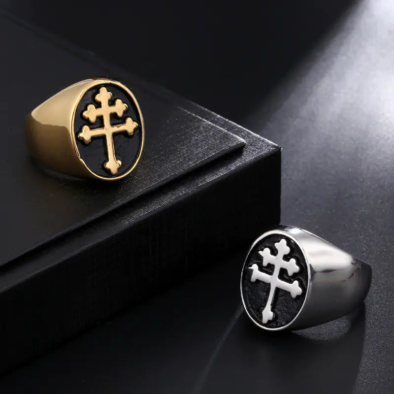 Chic Stainless Steel Cross Ring