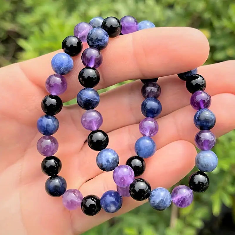 Natural Purple Beaded Healing Bracelet