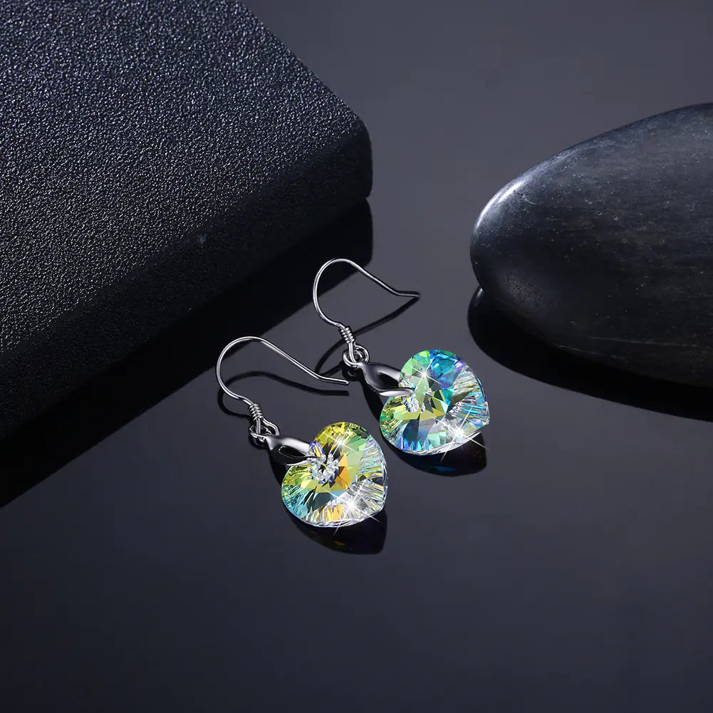 Sterling Heart Swarovski Studs