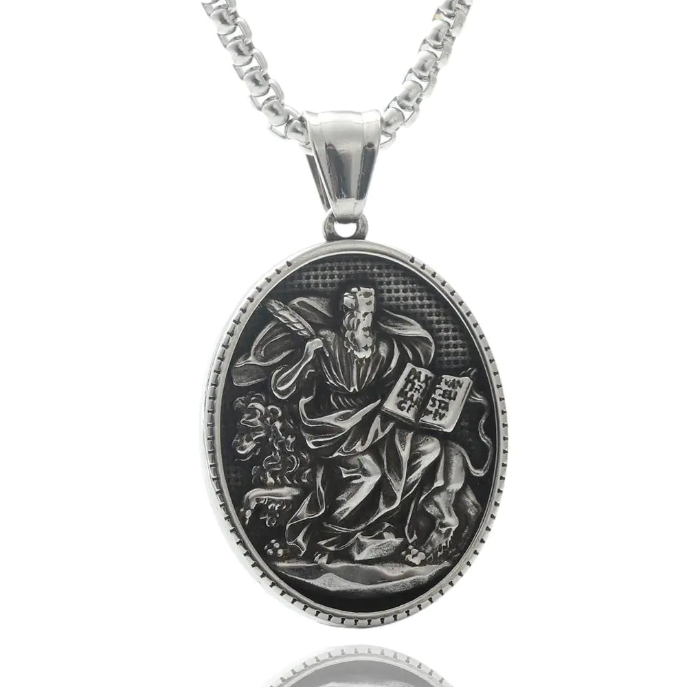 Titanium Punk Portrait Chain Necklace