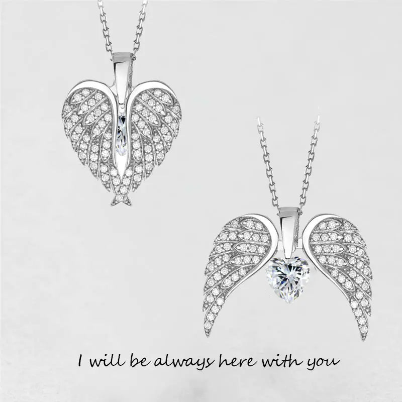 Chic Angel Wings Heart Necklace