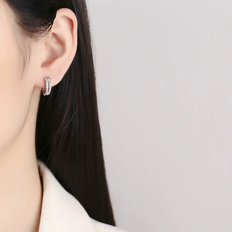 Sterling Knot Diamond Earrings - Chic Design