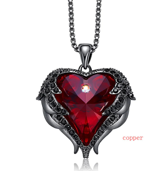 Elegant Heart Crystal Pendant Necklace