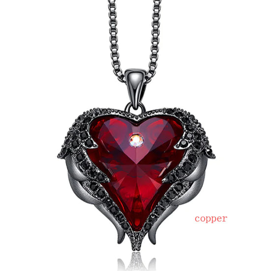 Elegant Heart Crystal Pendant Necklace