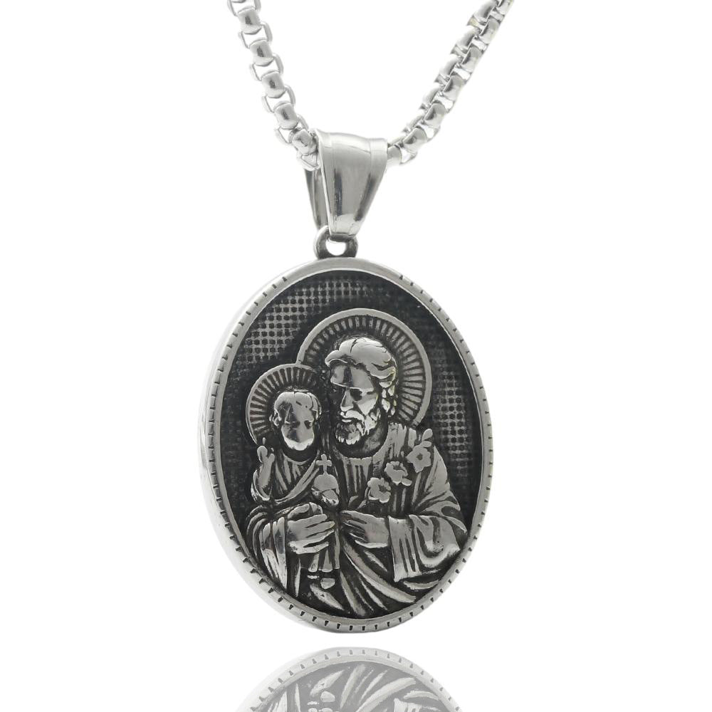 Titanium Punk Portrait Chain Necklace