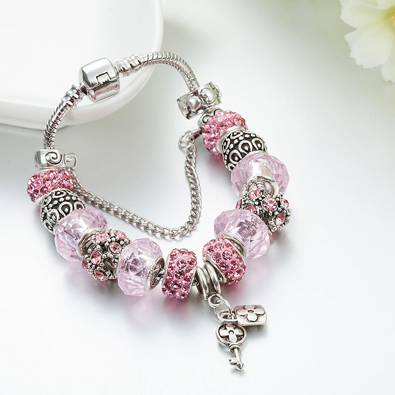 Chic Glass Bead  Bracelet Kit - Key Pendant (Wholesale)
