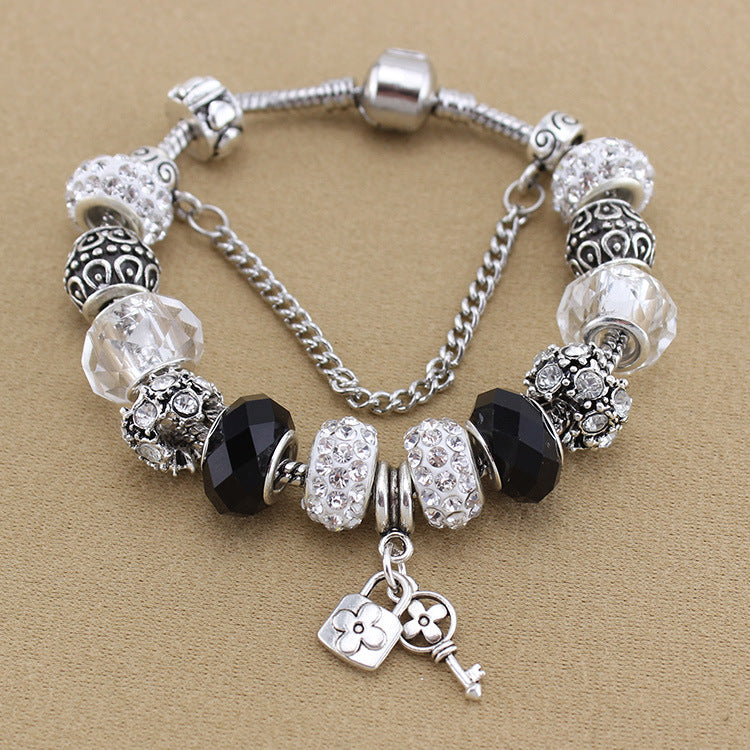 Chic Glass Bead  Bracelet Kit - Key Pendant (Wholesale)