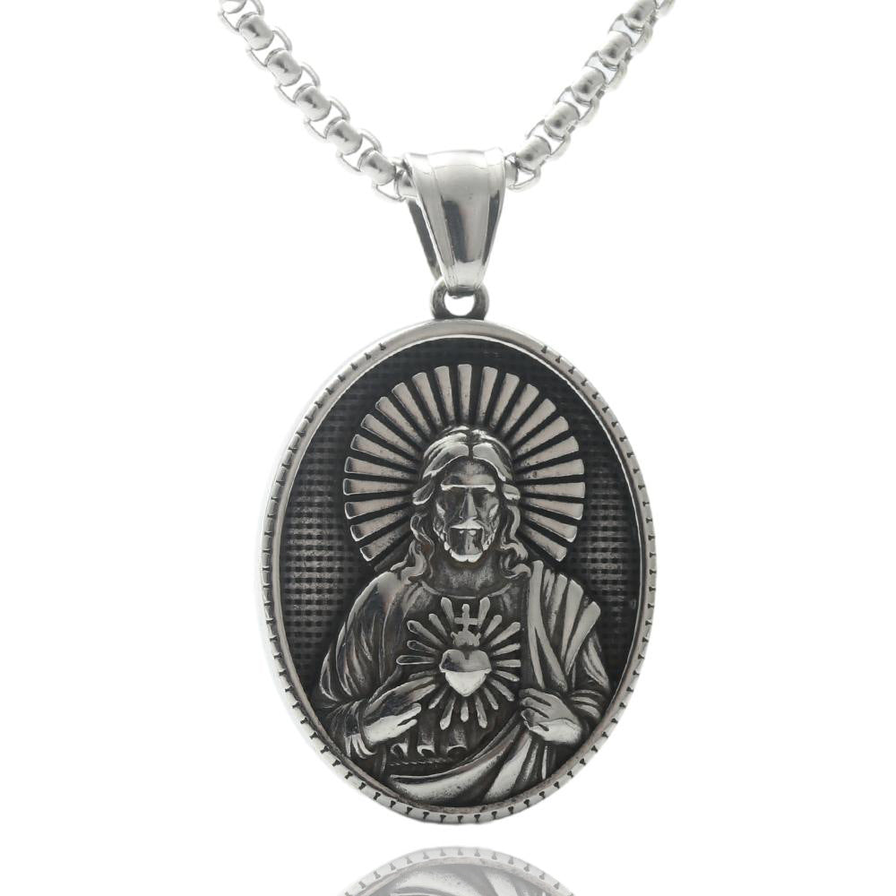 Titanium Punk Portrait Chain Necklace