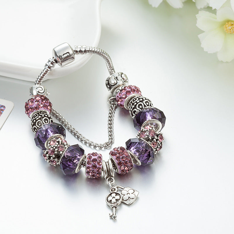 Chic Glass Bead  Bracelet Kit - Key Pendant (Wholesale)