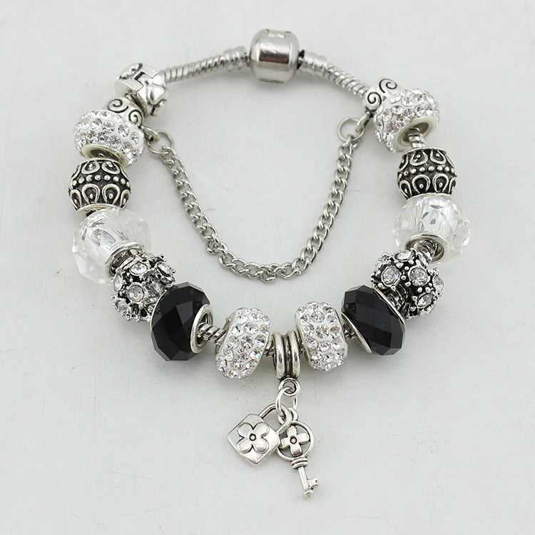 Chic Glass Bead  Bracelet Kit - Key Pendant (Wholesale)