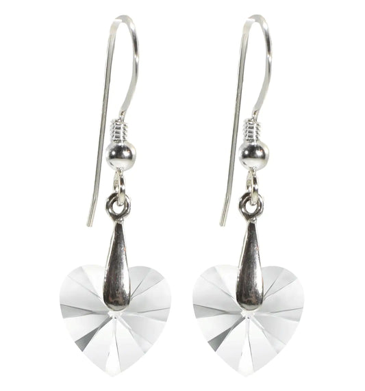 Swarovski Silver Heart Earrings