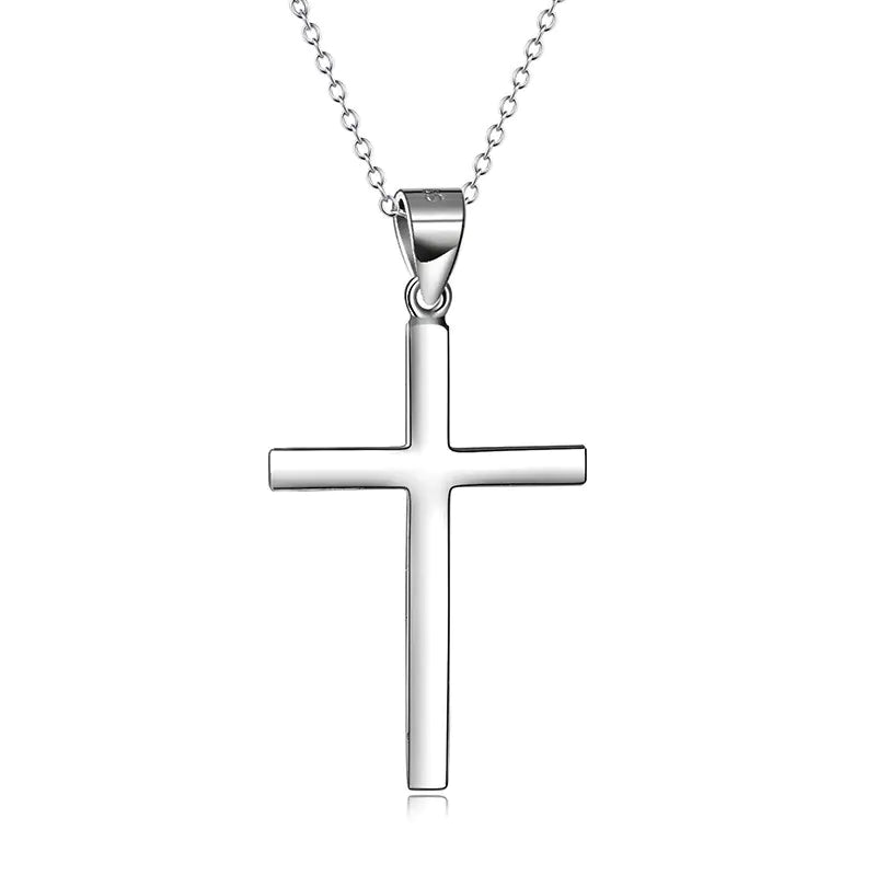 Sterling S925 Silver Cross Charm Necklace