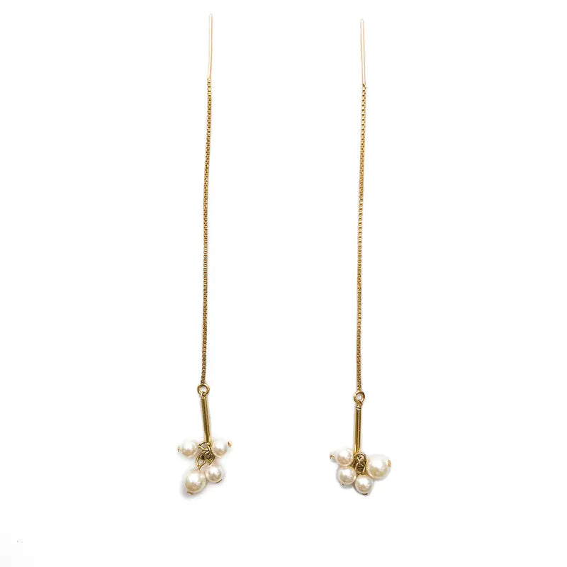 Chic Long Pearl Dangle Earrings