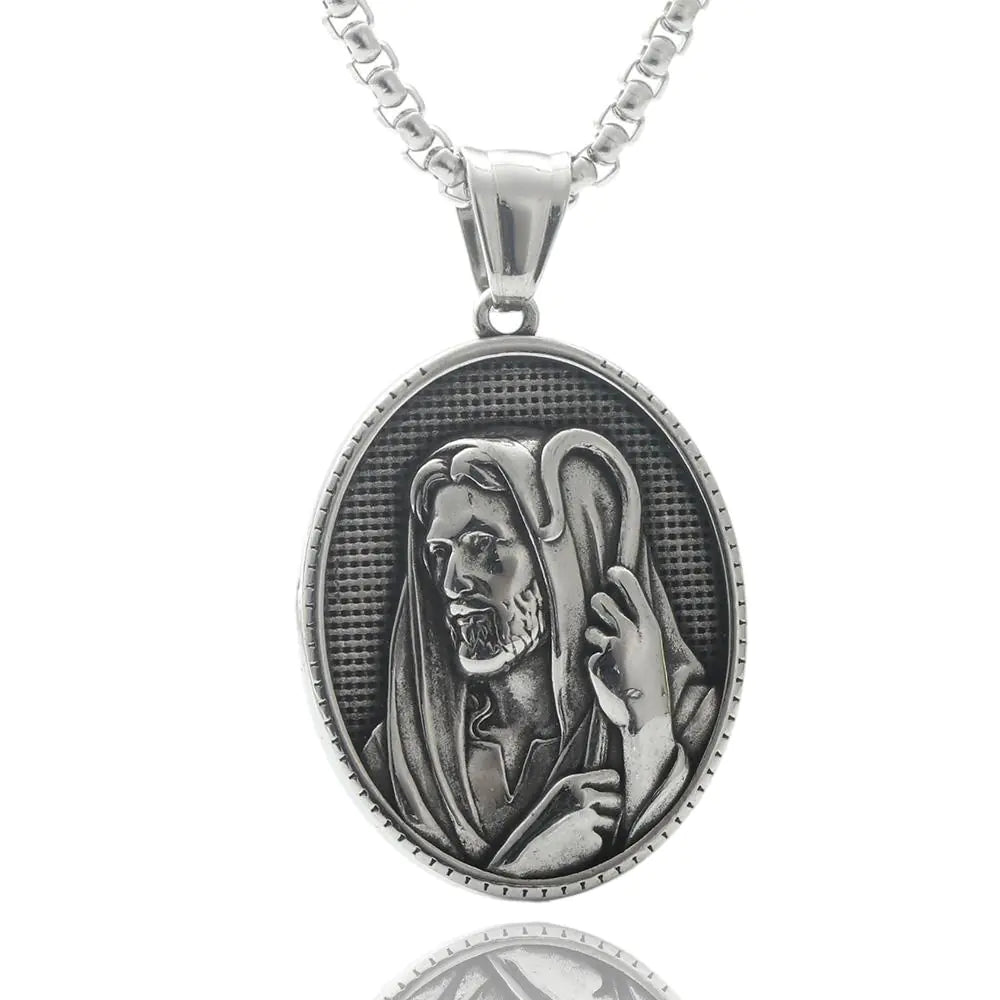 Titanium Punk Portrait Chain Necklace