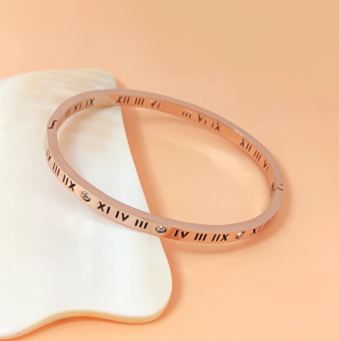 Ladies' Titanium Roman Diamond Bracelet