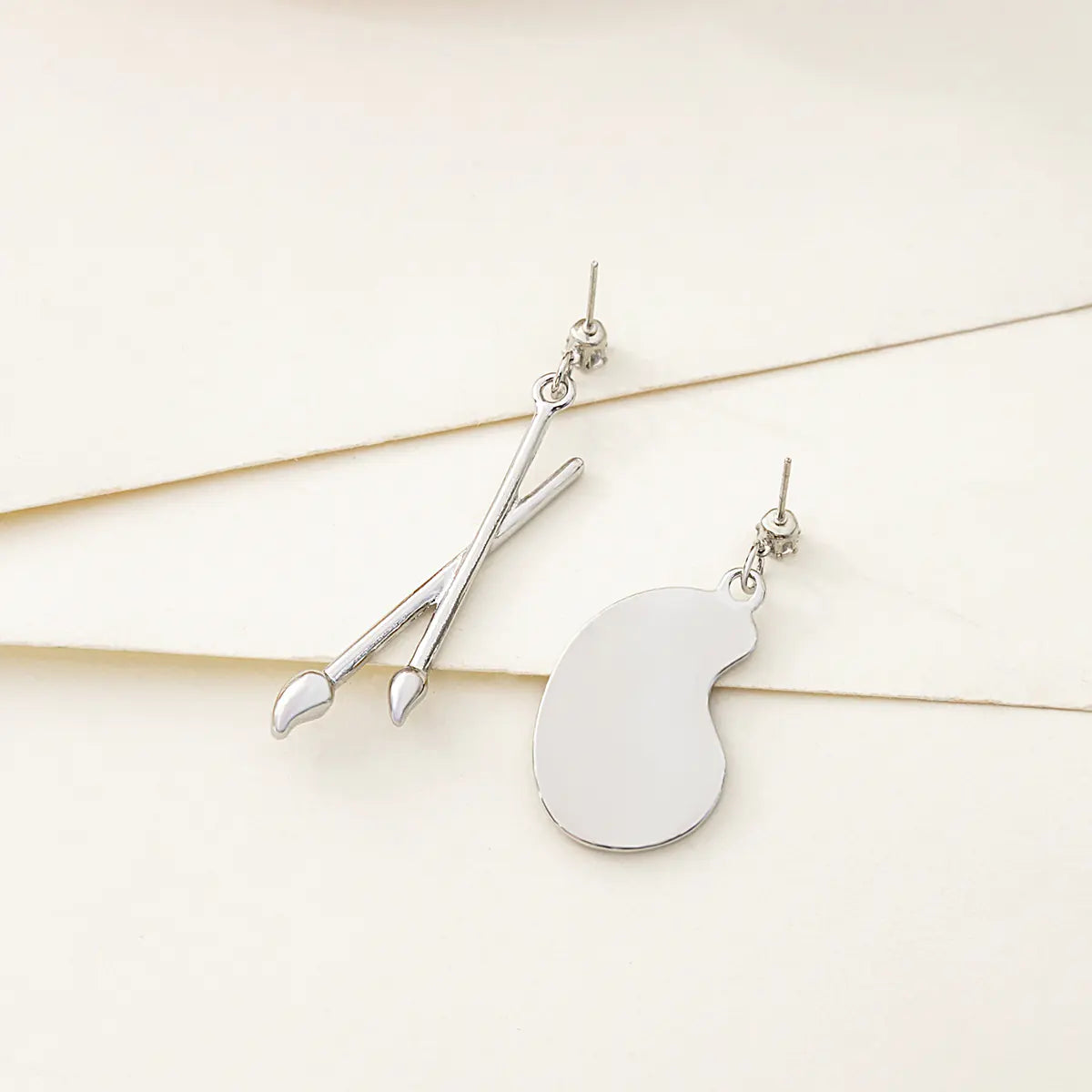 Artisan Silver Brush Stroke Earrings