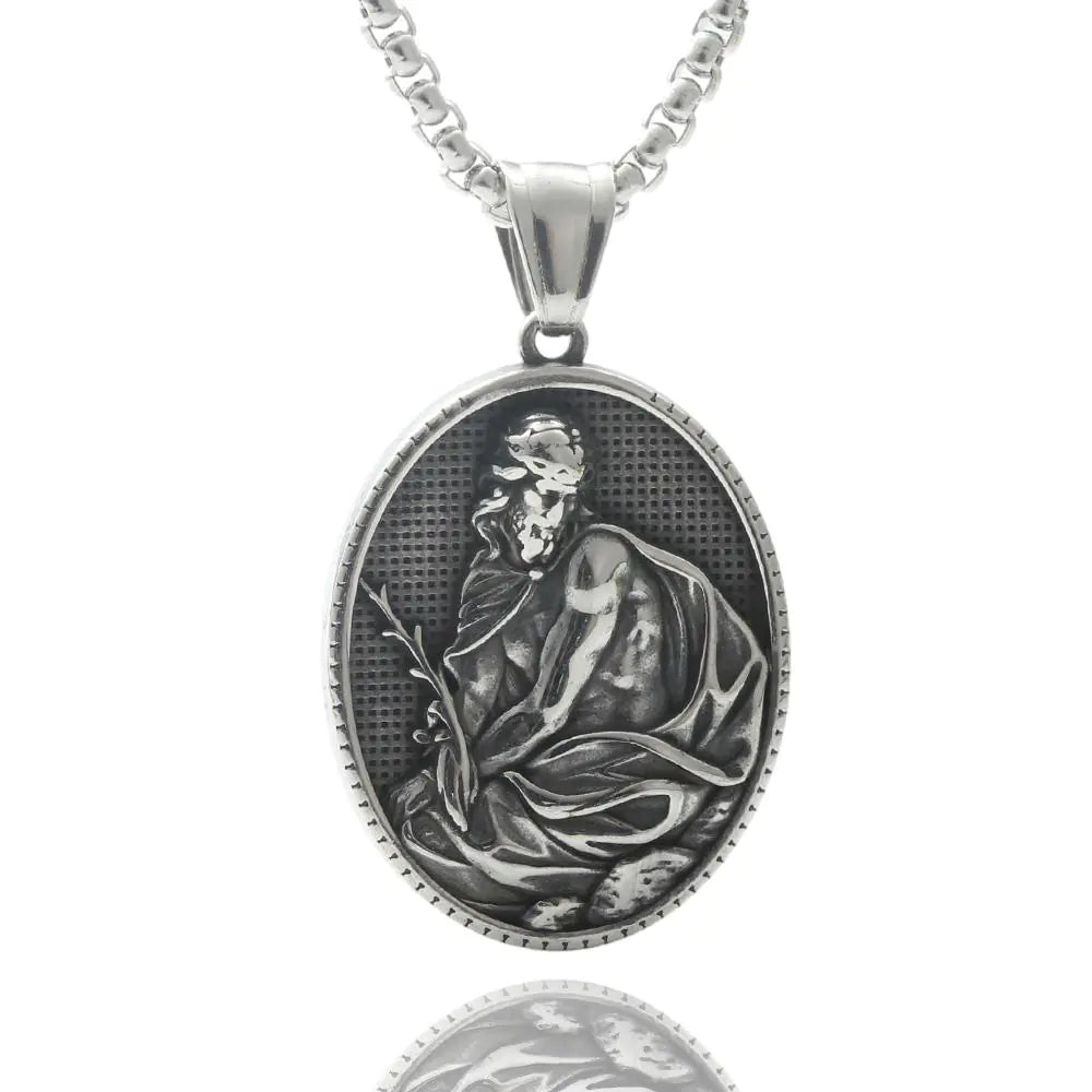 Titanium Punk Portrait Chain Necklace