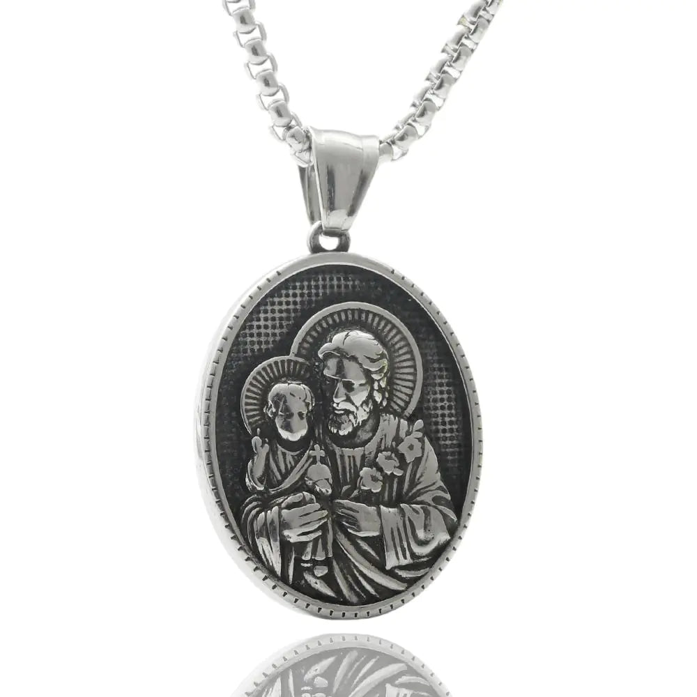 Titanium Punk Portrait Chain Necklace