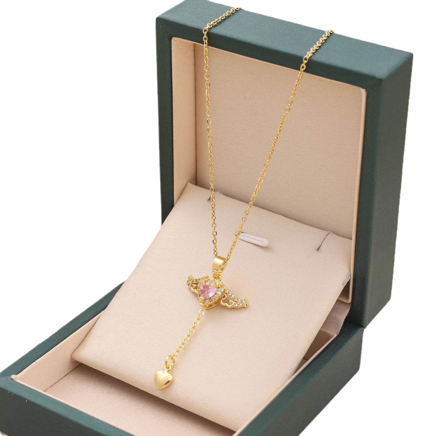 Elegant Cupid Wings Titanium Pendant