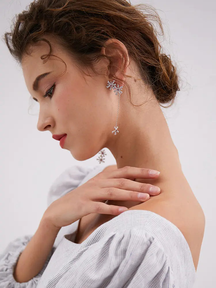 Silver Snowflake Drop Dazzlers