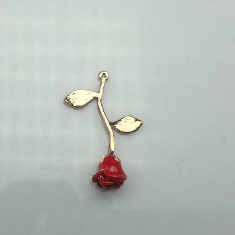 Gold Rose Love Pendant Necklace