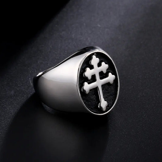 Chic Stainless Steel Cross Ring