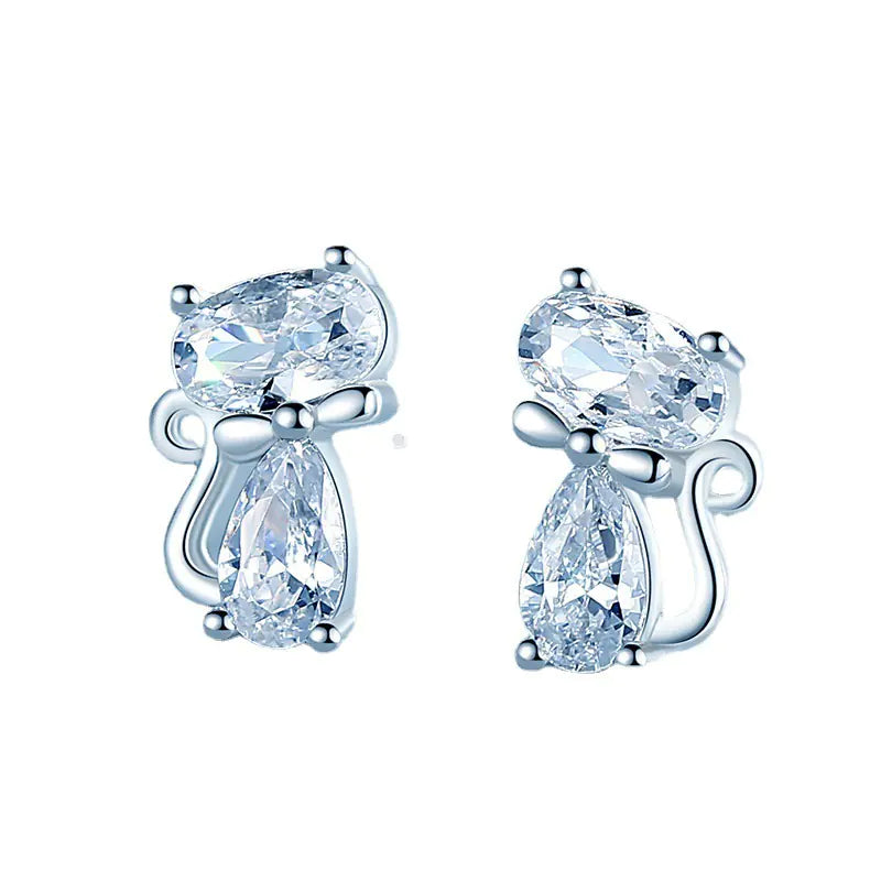 Chic 925 Silver Cat Ear Studs