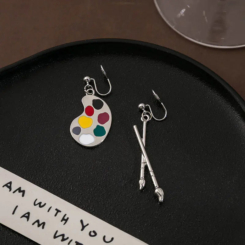 Artisan Silver Brush Stroke Earrings