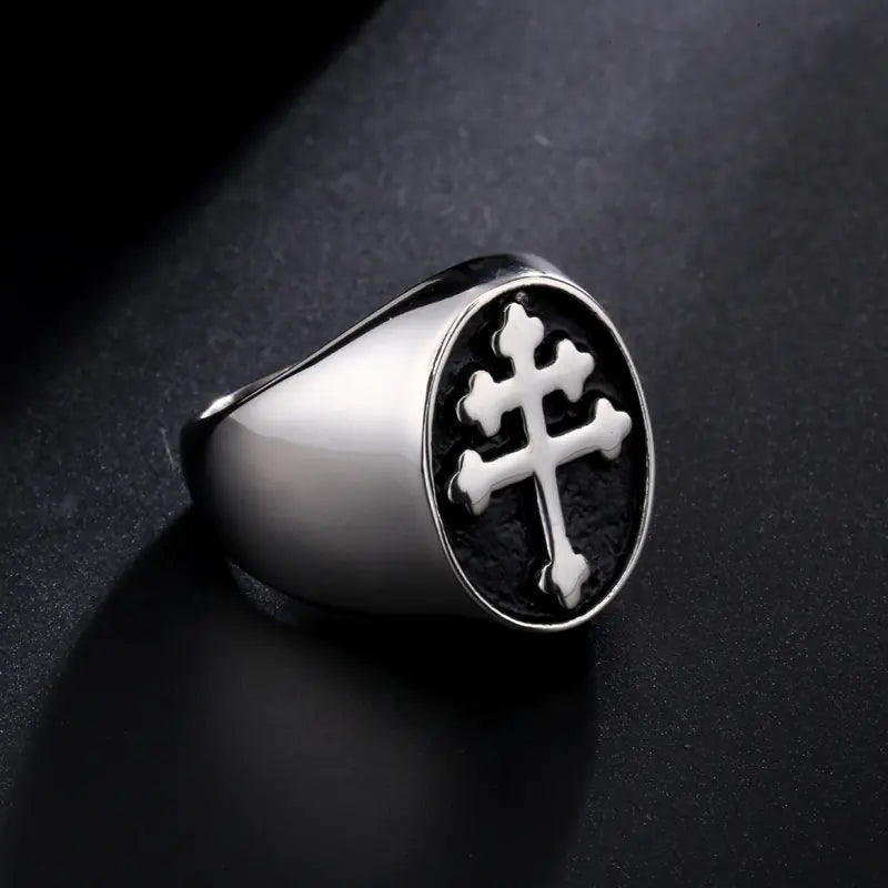 Chic Stainless Steel Cross Ring