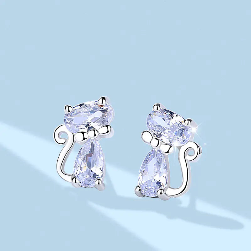 Chic 925 Silver Cat Ear Studs