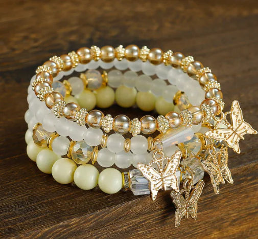Butterfly Charm Bead Bracelets