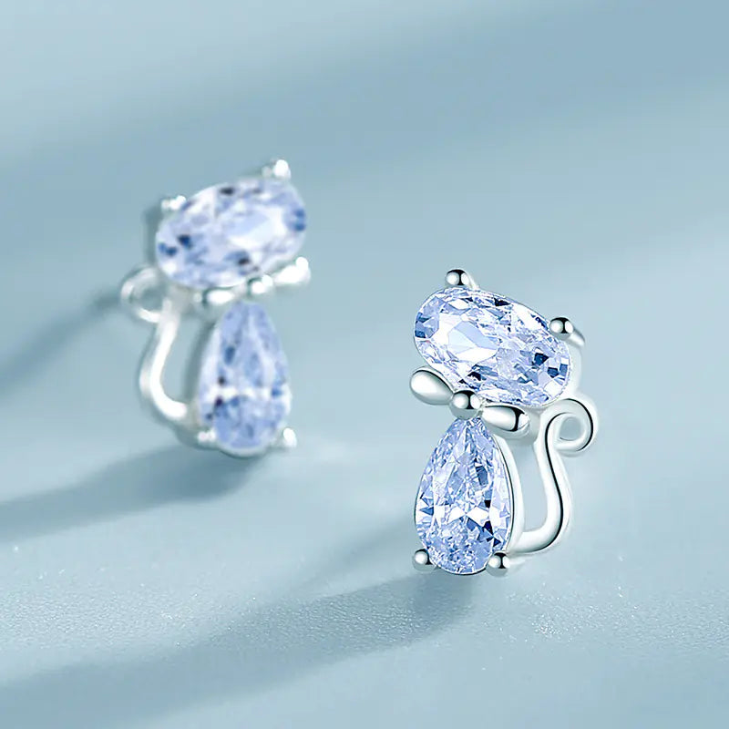 Chic 925 Silver Cat Ear Studs