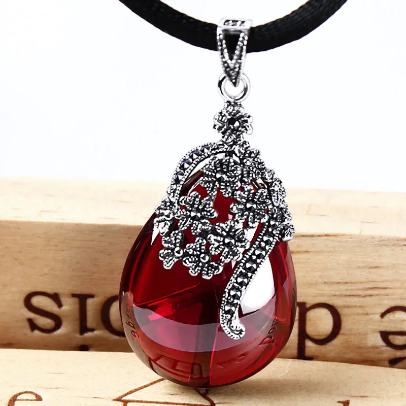 Chic S925 Green Agate Heart Pendant