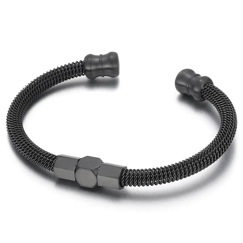 Men's Urban Chic Titanium Cable Bracelet