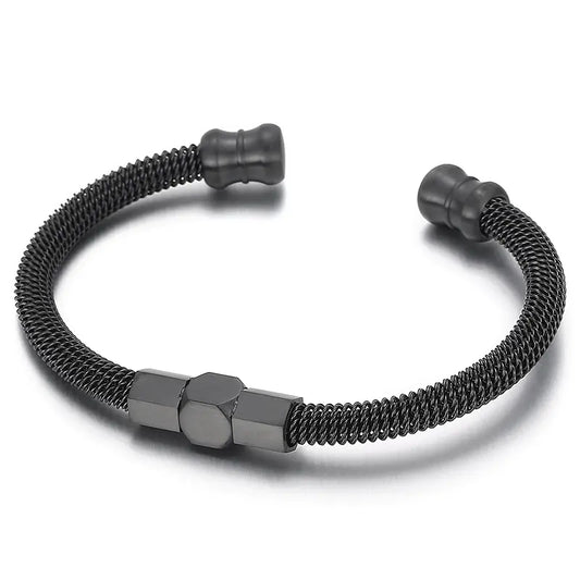Men's Urban Chic Titanium Cable Bracelet
