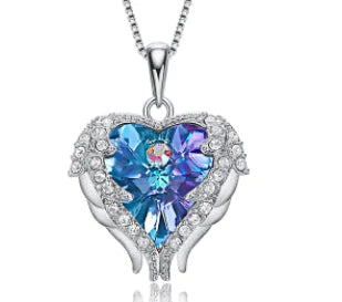 Elegant Heart Crystal Pendant Necklace