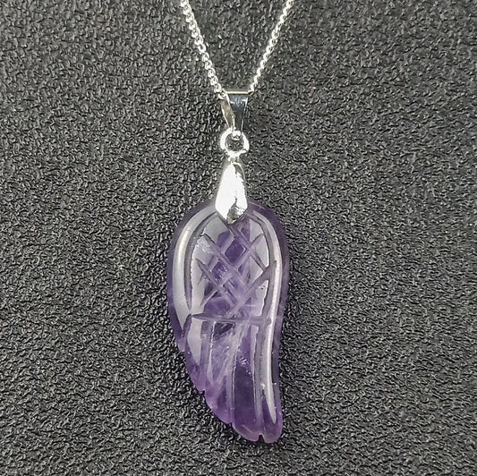 Elegant Amethyst Angel Wings Necklace