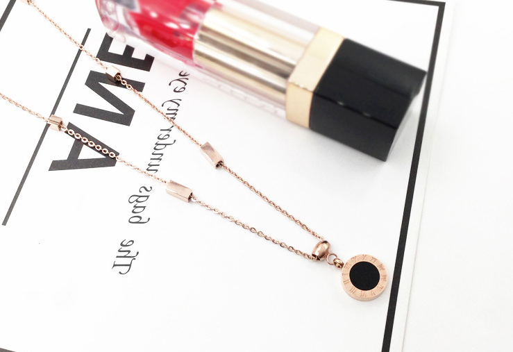 Timeless Roman Numeral Pendant, Gold-Plated