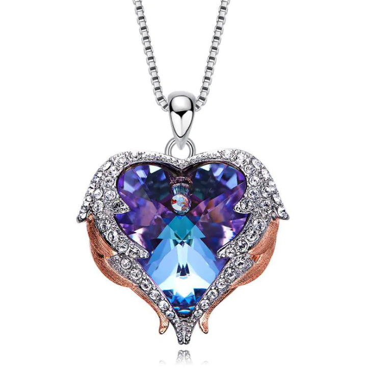 Elegant Heart Crystal Pendant Necklace