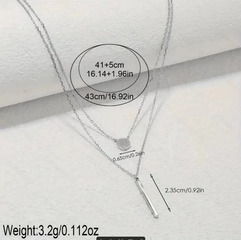 Elegant S925 Silver Dual-Chain Pendant Necklace