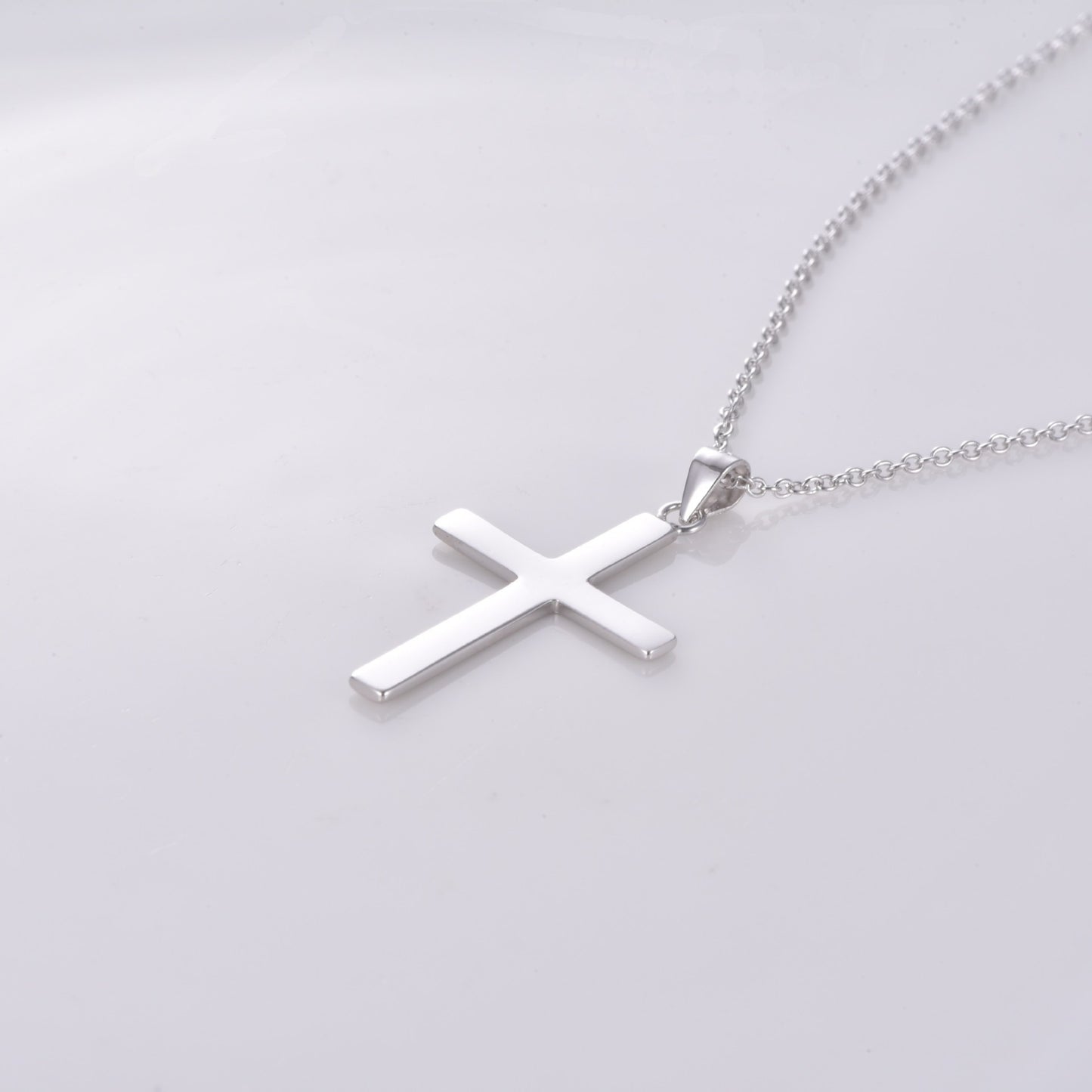 Sterling S925 Silver Cross Charm Necklace