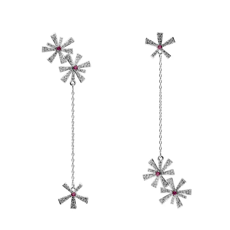 Silver Snowflake Drop Dazzlers