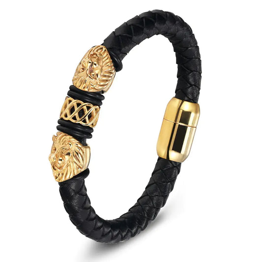 Titanium Steel Leather Men's Bracelet