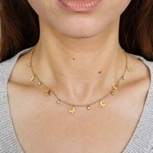 Dainty Butterfly - 18K Gold Plated, Waterproof Necklace