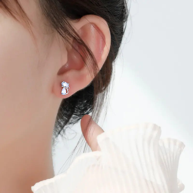 Chic 925 Silver Cat Ear Studs
