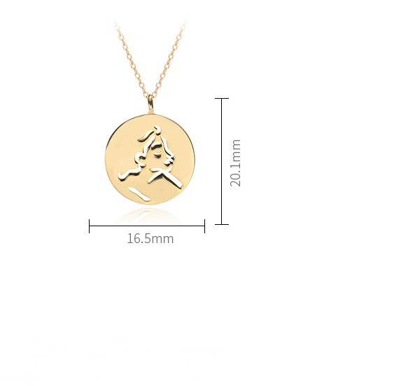 Golden Face Coin Necklace