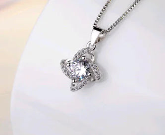 S925 Silver Four-Leaf Clover Charm Necklace