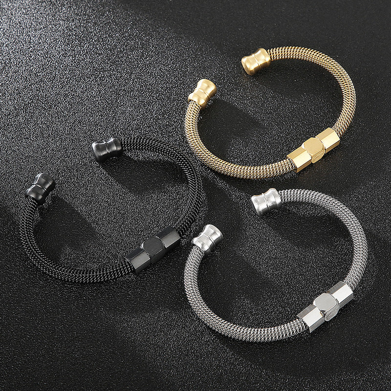 Men's Urban Chic Titanium Cable Bracelet