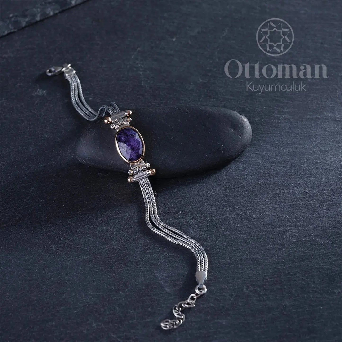 Combination of Elegance and HealingThe Amethyst Bracelet - Silver Whisper