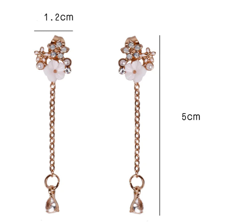 Elegant Snowflake Diamond Drop Earrings